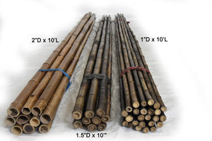 Dark Brown Bamboo Pole 1"D x 10'L - Bamboo Toronto Store