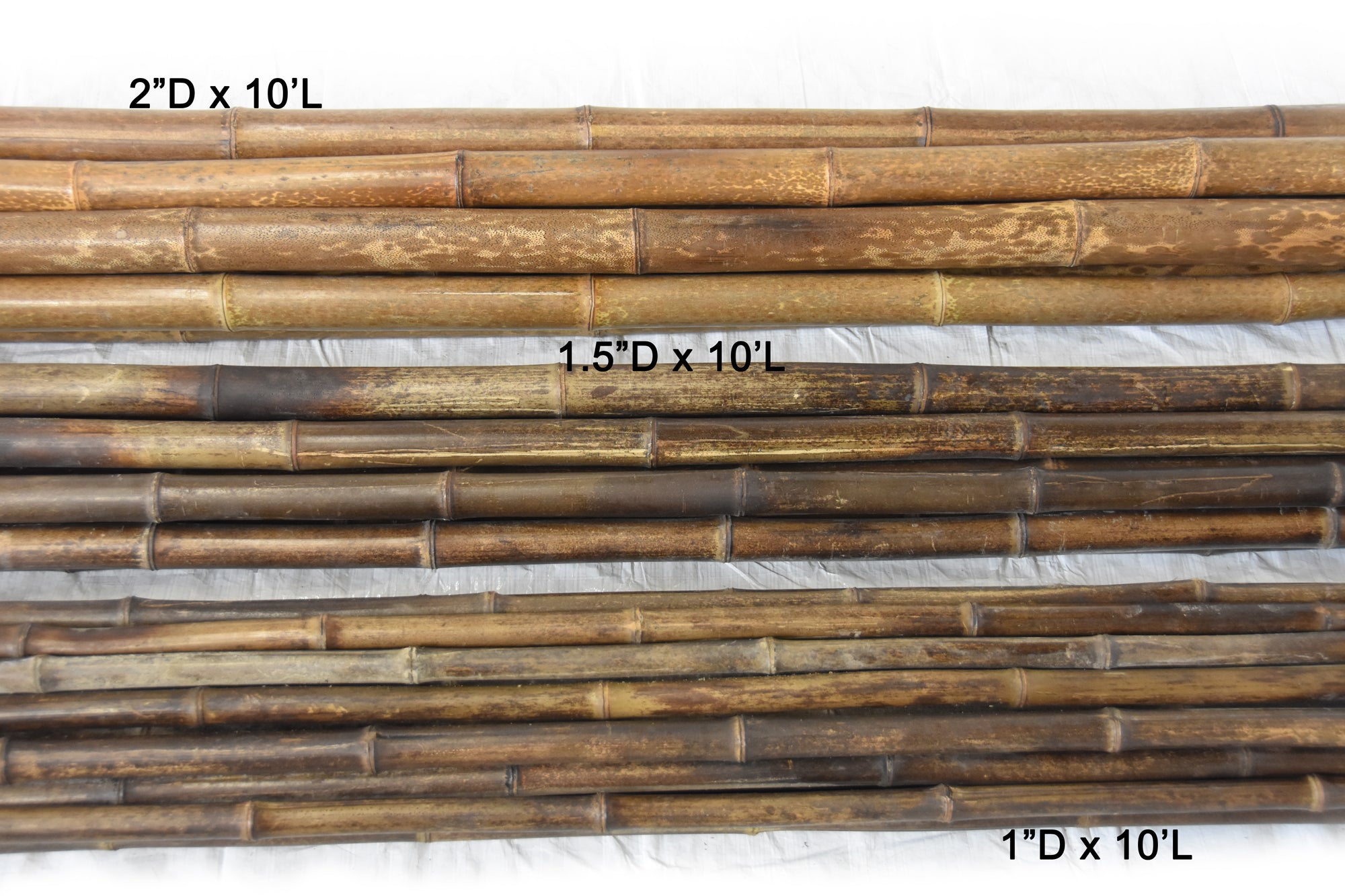 Brown Speckled Bamboo Poles 2"D x 10'L - Bamboo Toronto Store