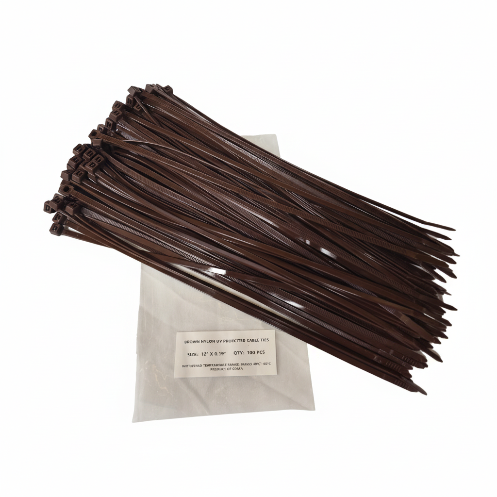 Brown Zip Tie 12" x 0.19" 100 PCS - Bamboo Toronto Store