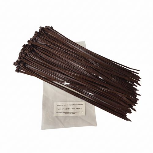 Brown Zip Tie 12" x 0.19" 100 PCS - Bamboo Toronto Store